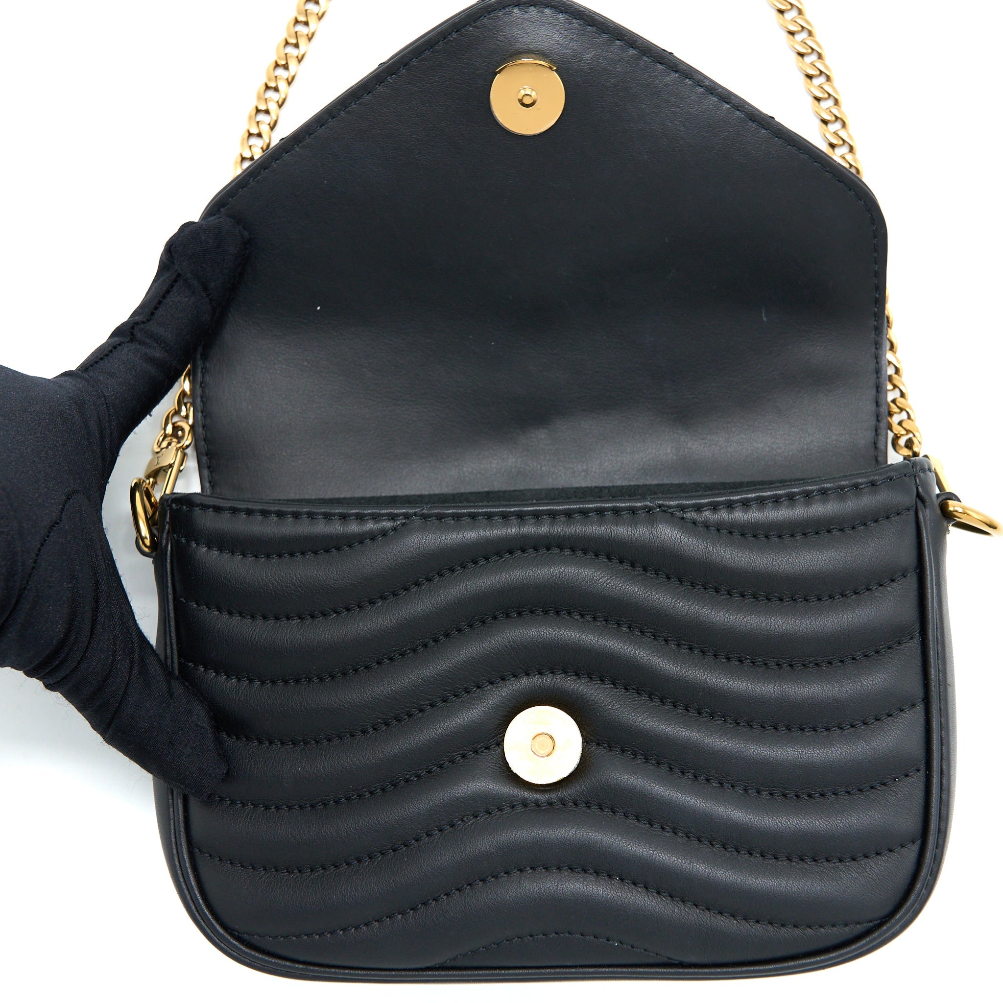 AAA Replica Louis Vuitton LV NEW WAVE MULTI-POCHETTE CALFSKIN BLACK GHW