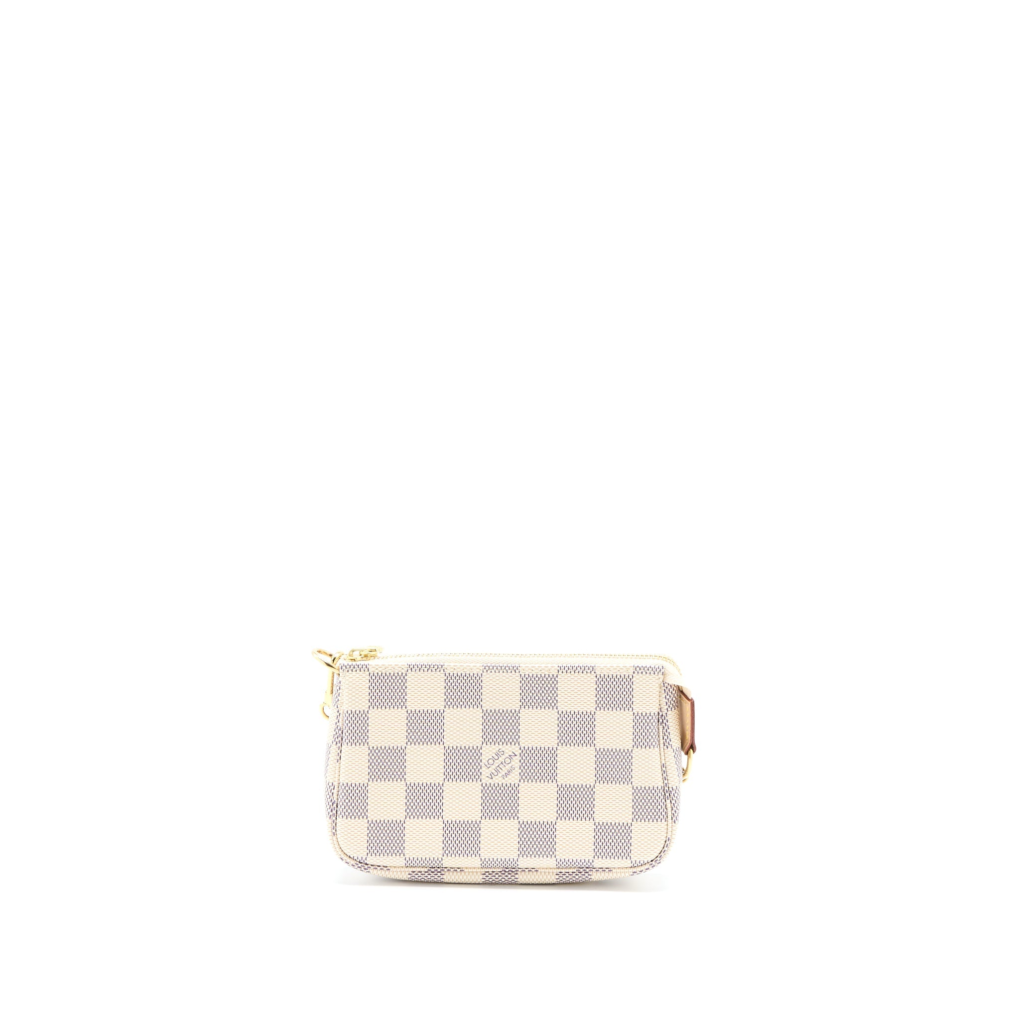 AAA Replica Louis Vuitton LV MINI POCHETTE ACCESSORIES DAMIER AZUR CANVAS GHW