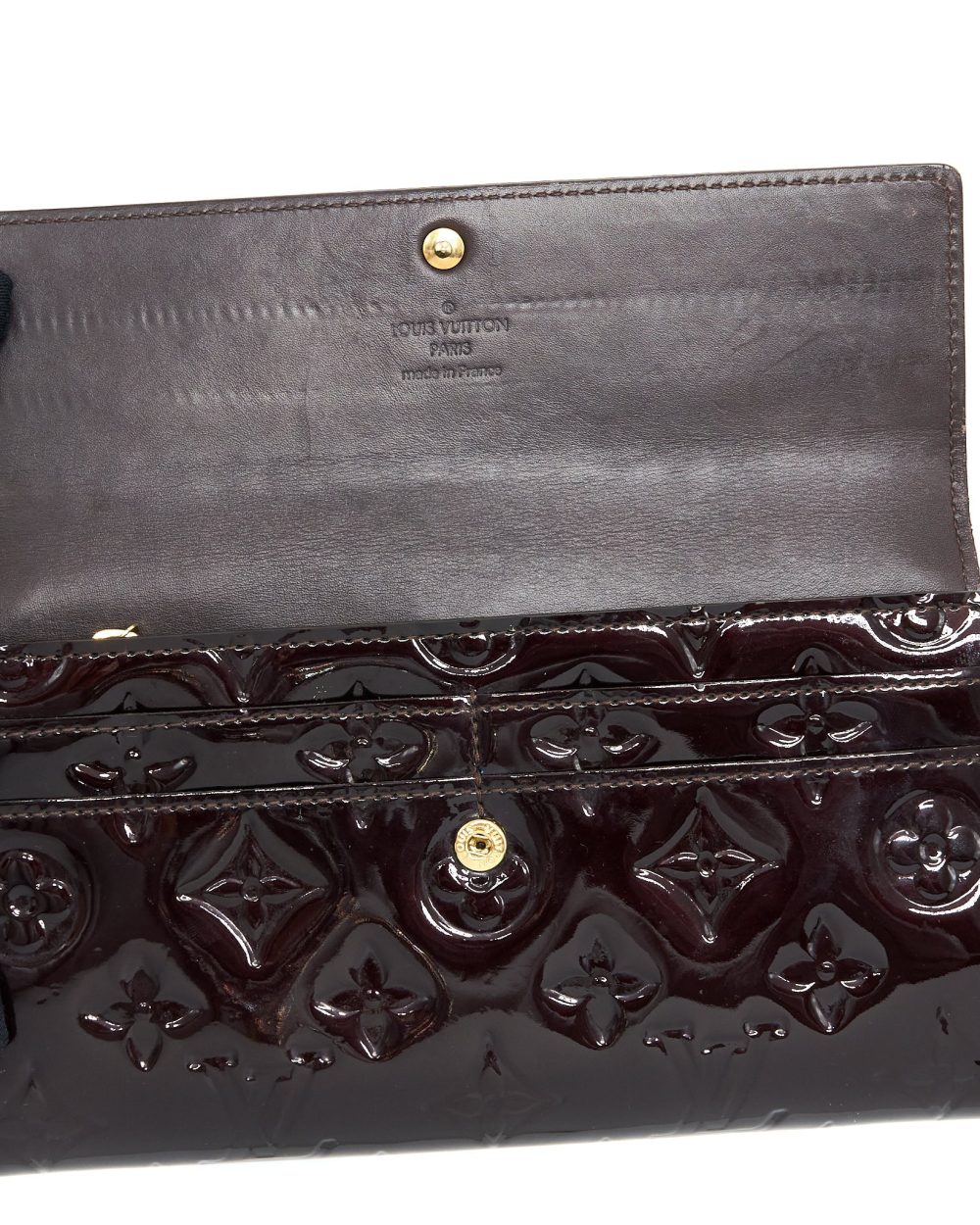 AAA Replica Louis Vuitton LV SARAH LONG WALLET VERNIS AMARANTE GHW