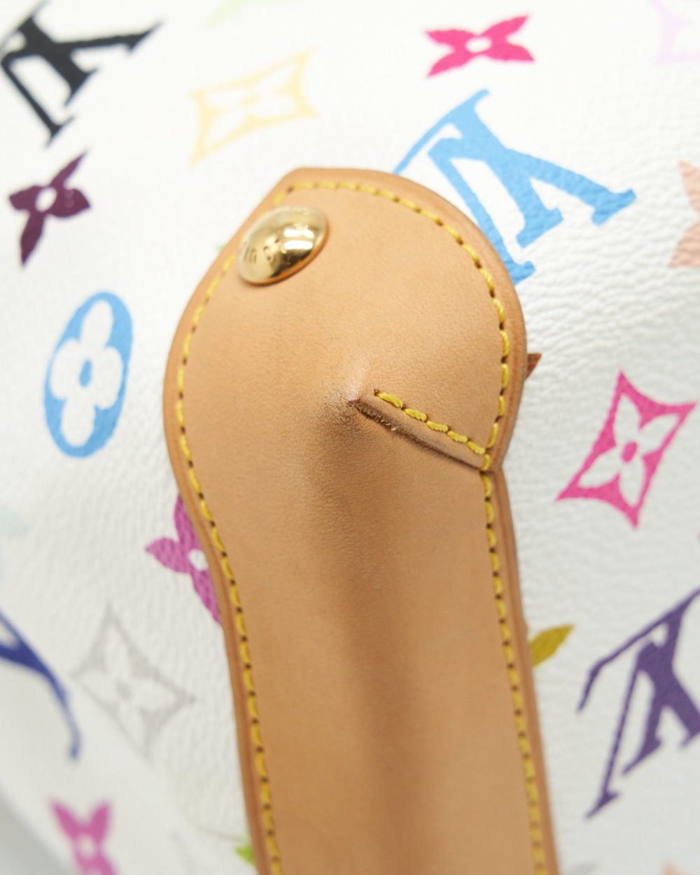 AAA Replica Louis Vuitton LV VINTAGE TOTE BAG WHITE/MULTICOLOUR GHW