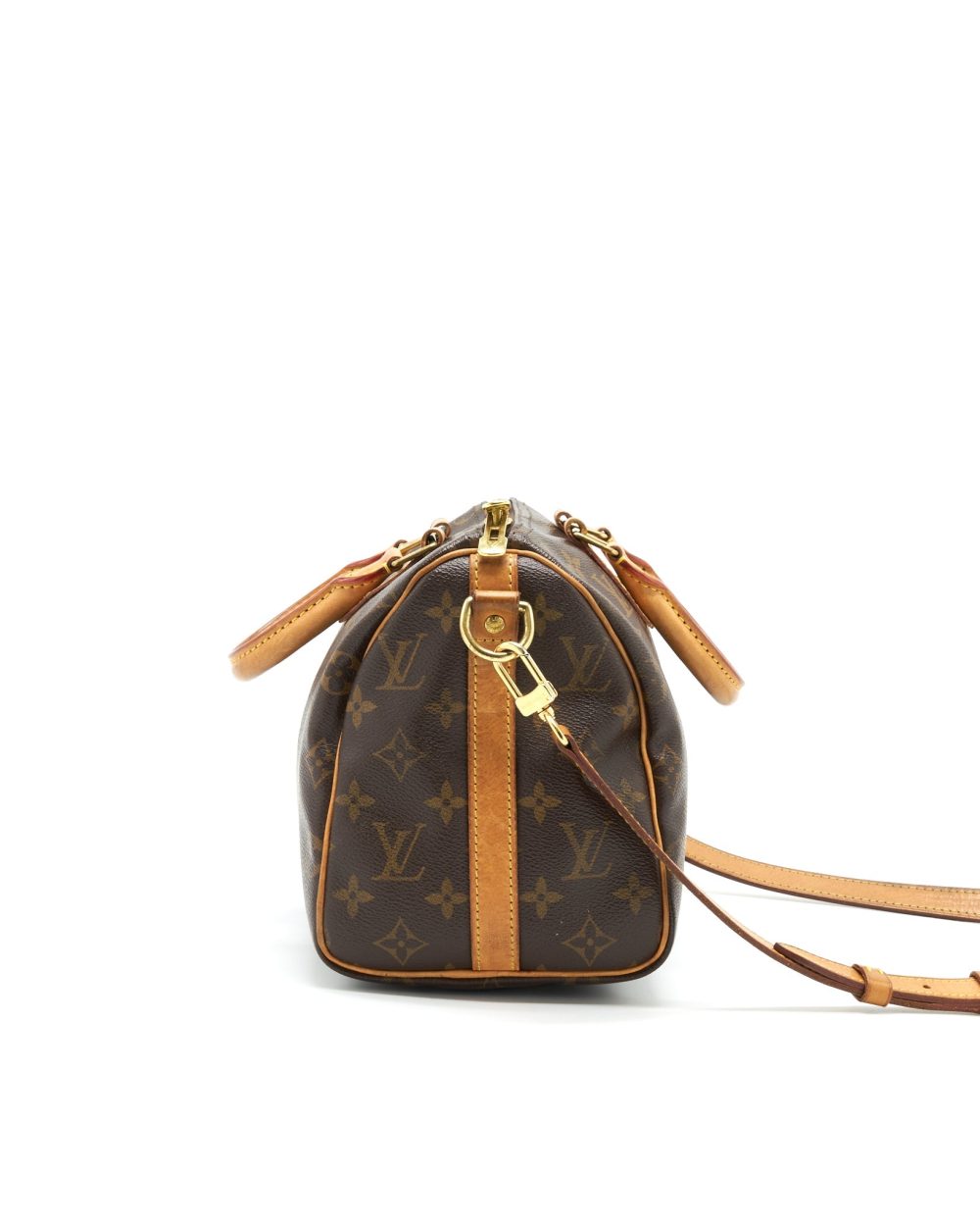 AAA Replica Louis Vuitton LV SPEEDY25 WITH STRAP MONOGRAM CANVAS