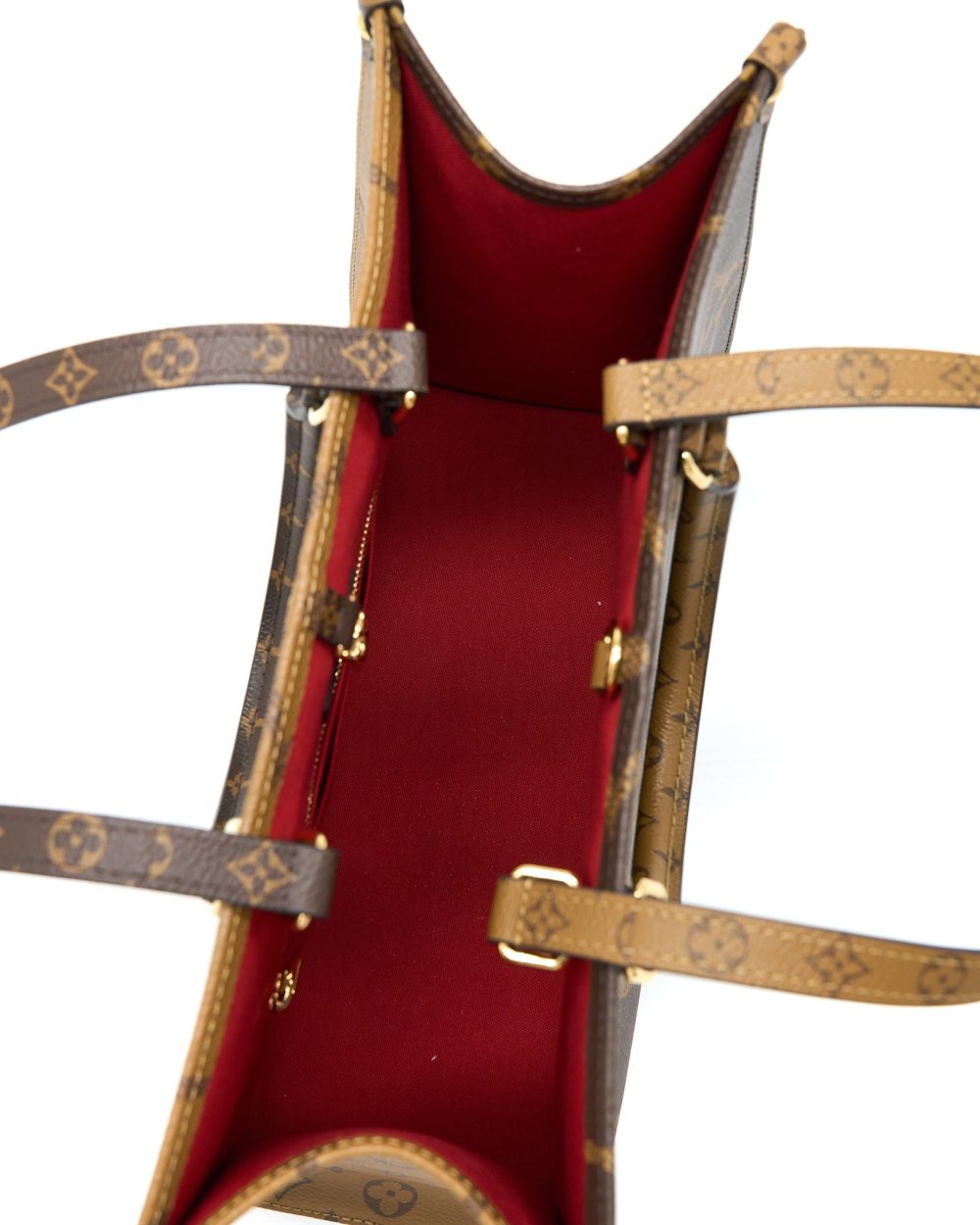 AAA Replica Louis Vuitton LV ON THE GO MM MONOGRAM COATED MONOGRAM REVERSE CANVAS GHW
