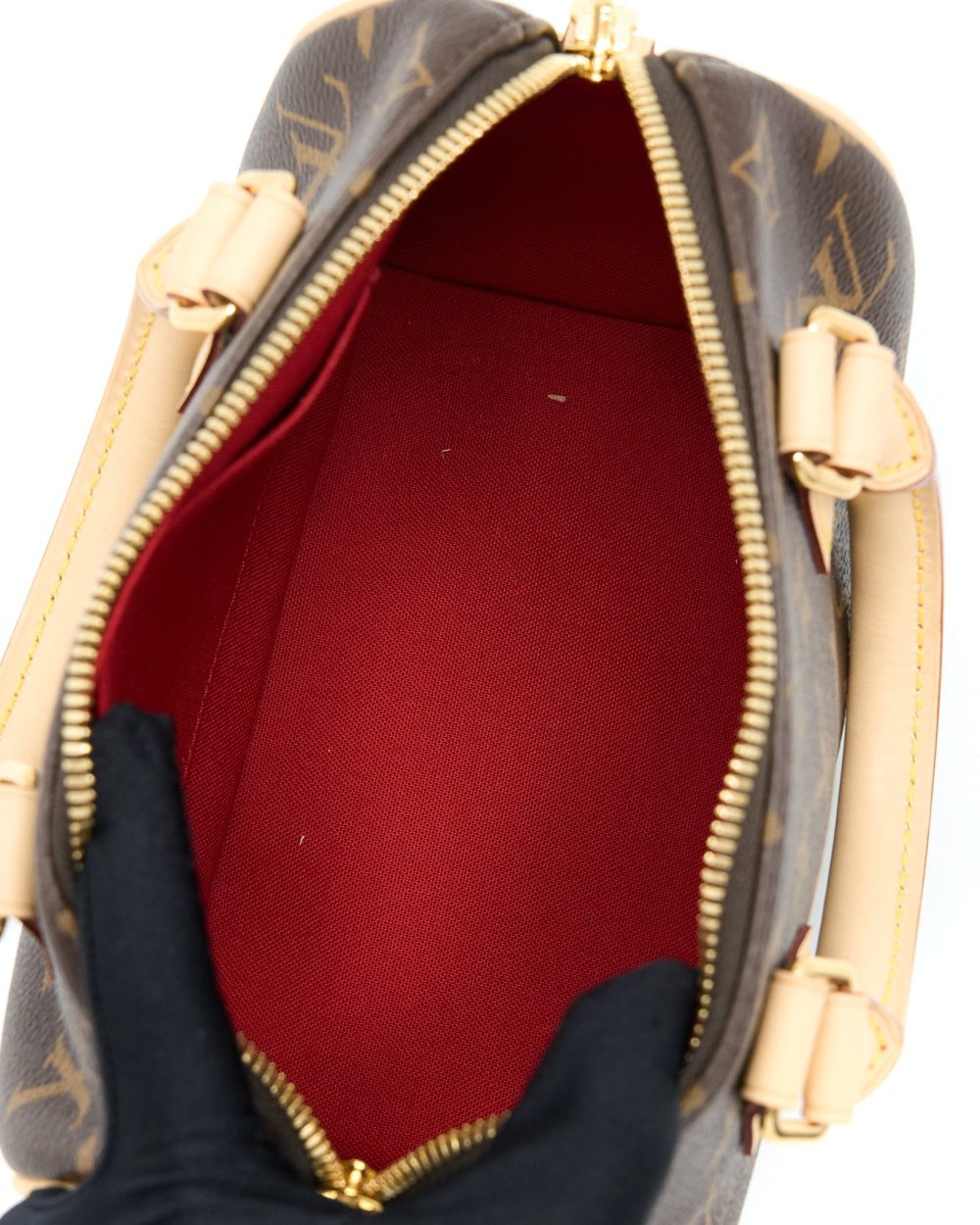 AAA Replica Louis Vuitton LV SPEEDY BANDOULIERE 20 MONOGRAM CANVAS BLACK STRAP