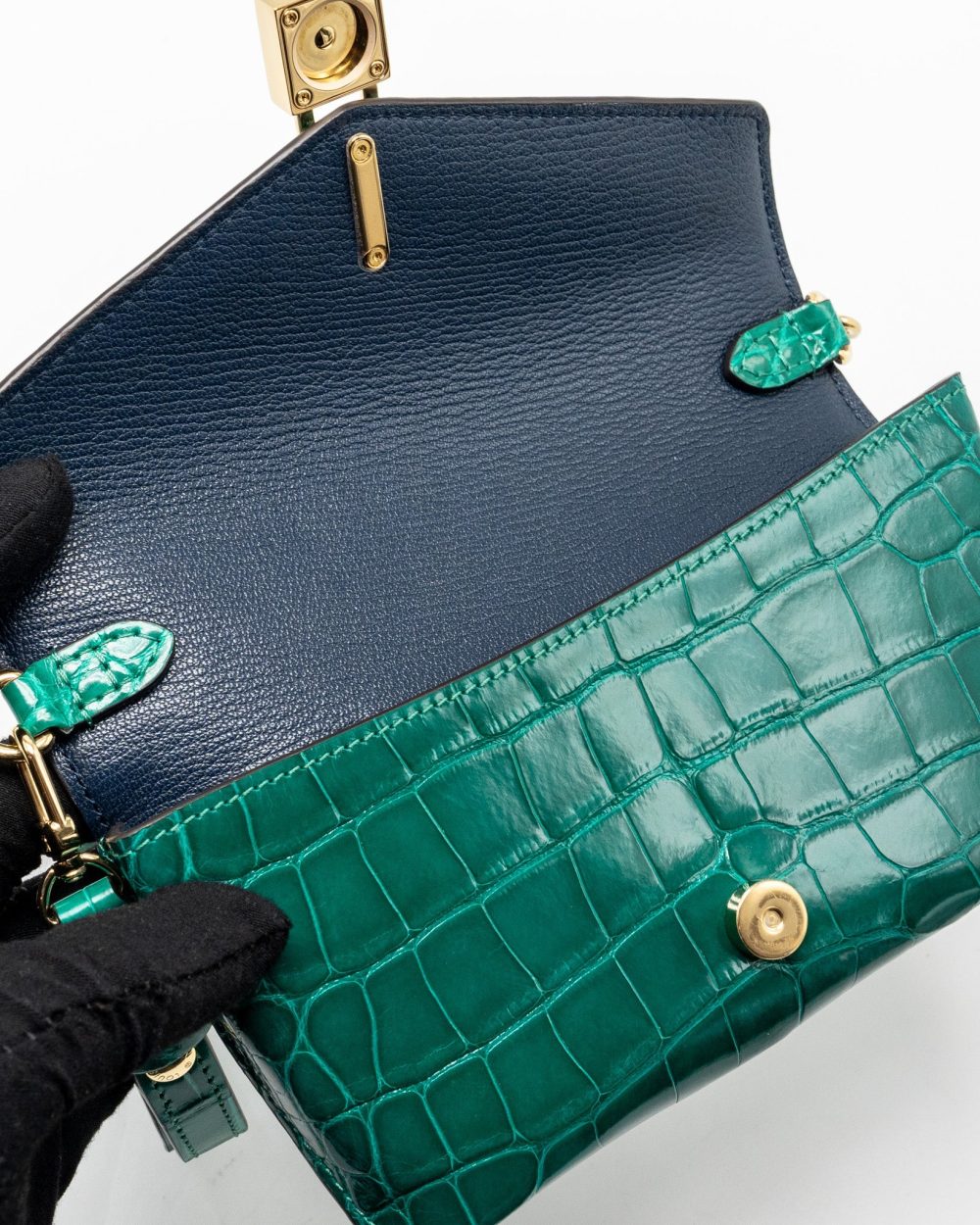 AAA Replica Louis Vuitton LV PADLOCK ON STRAP CROCODILE BRILLANT GREEN GHW