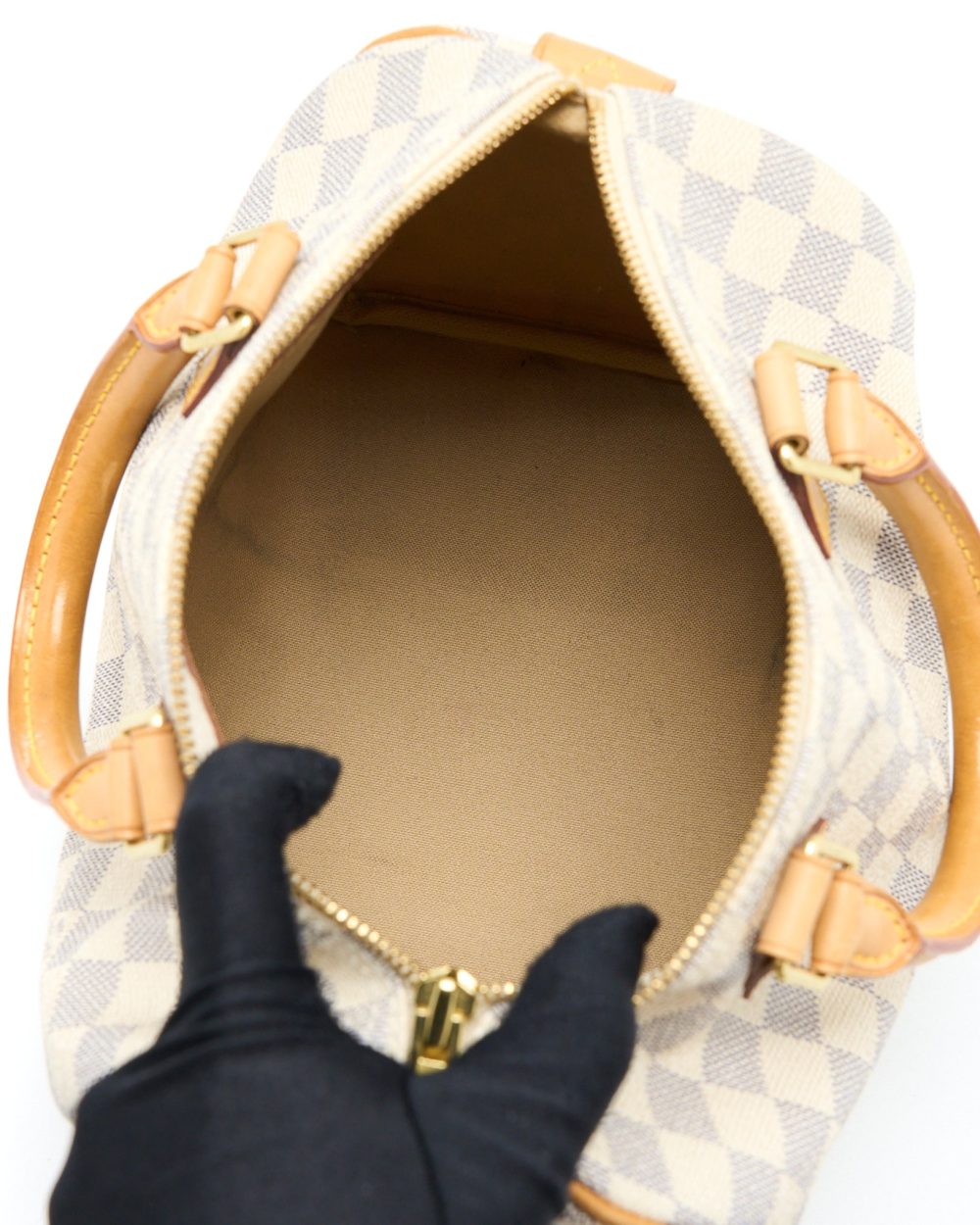 AAA Replica Louis Vuitton LV SPEEDY 25 DAMIER AZUR CANVAS GHW