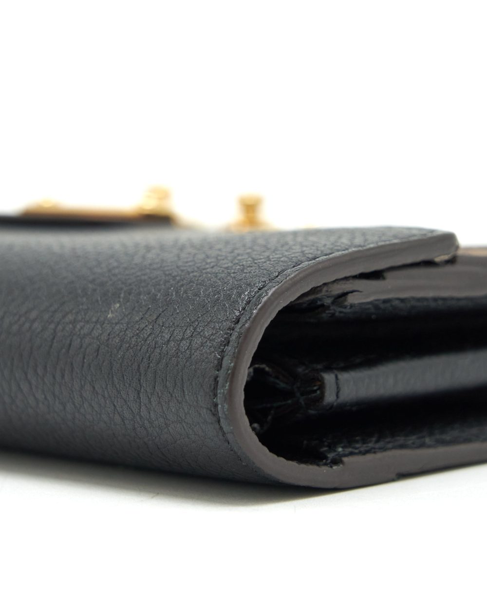 AAA Replica Louis Vuitton LV LONG WALLET BLACK/MONOGRAM CANVAS GHW