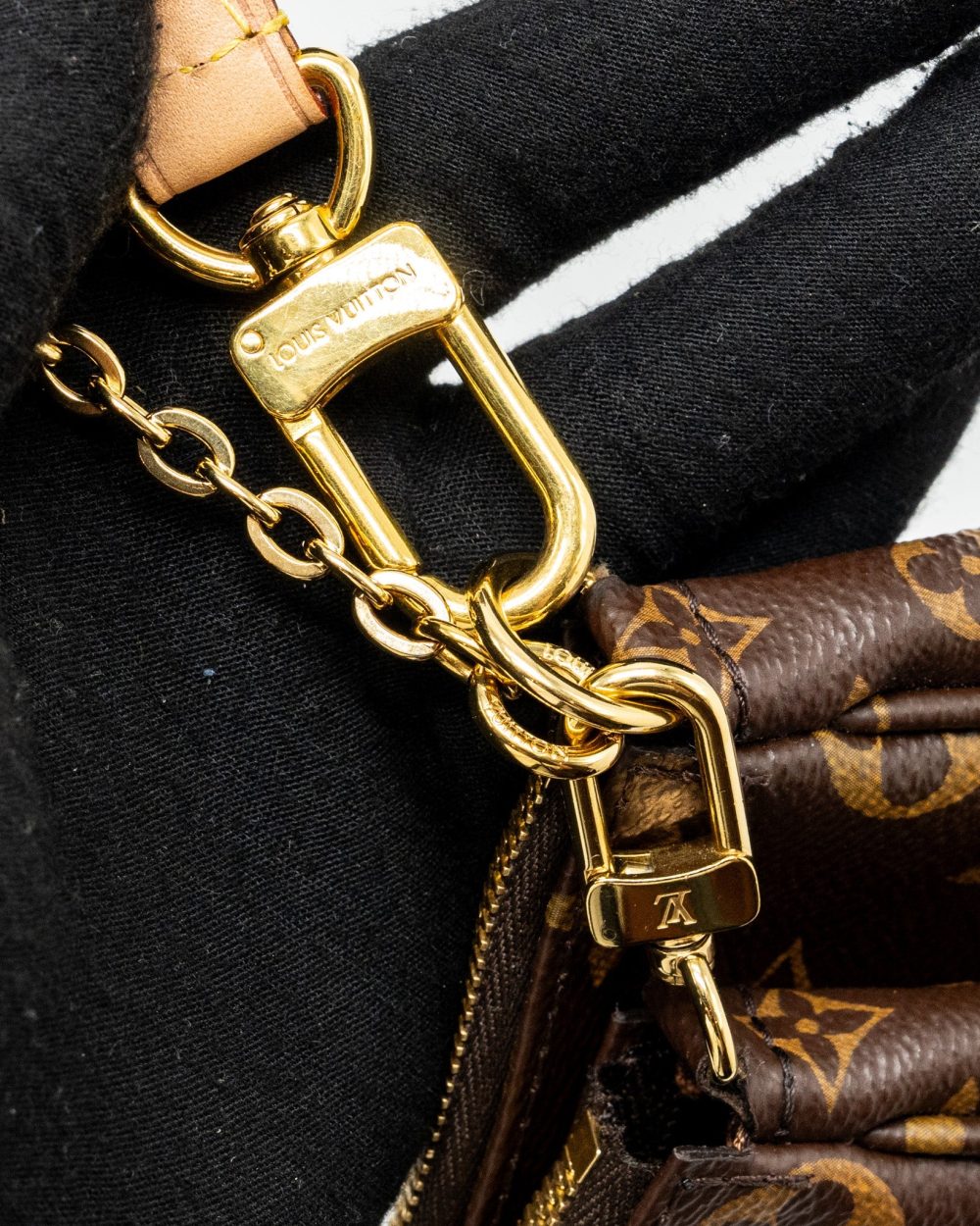 AAA Replica Louis Vuitton LV MULTI POCHETTE MONOGRAM CANVAS WITH KHAKI/ROSE CLAIR TWO STRAPS GHW