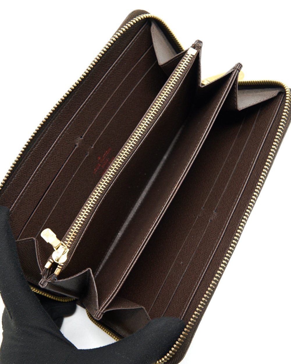 AAA Replica Louis Vuitton LV ZIPPY WALLET IN DAMIER EBENE
