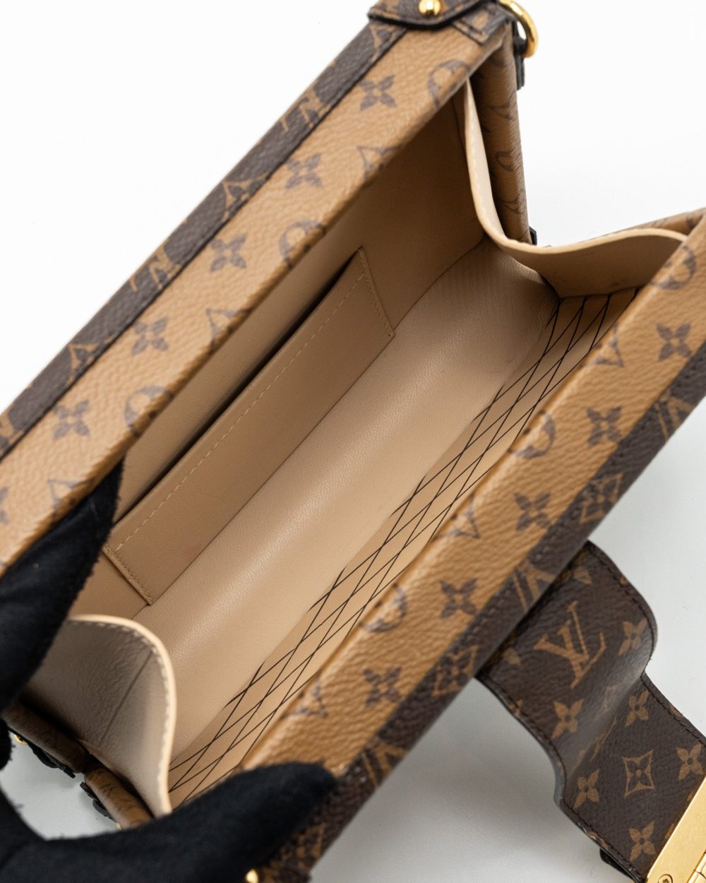 AAA Replica Louis Vuitton LV PETITE MALLE MONOGRAM REVERSE CANVAS GHW