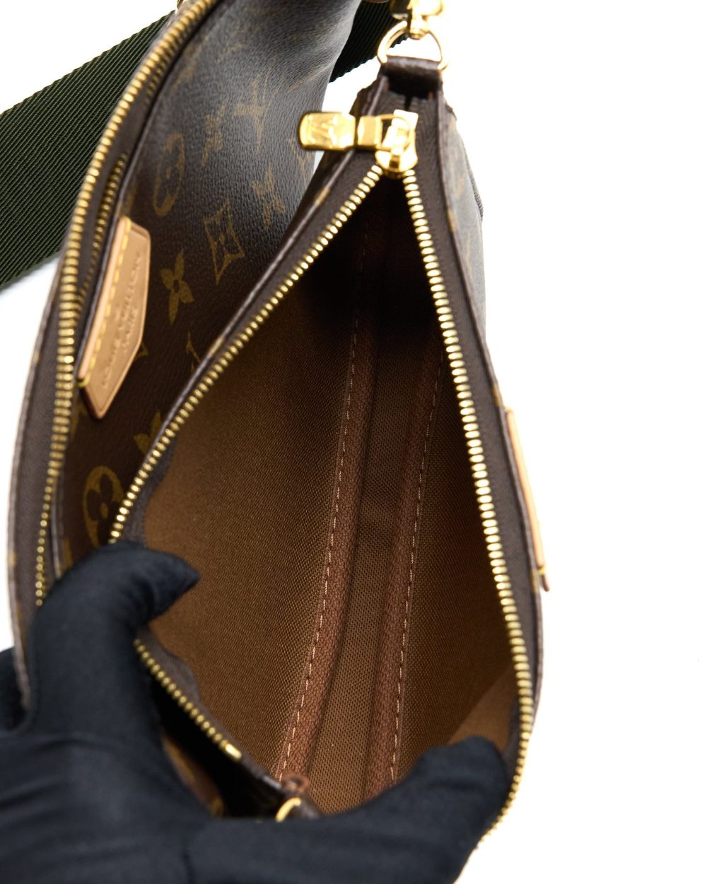 AAA Replica Louis Vuitton LV MULTI POCHETTE ACCESSORIES MONOGRAM CANVAS WITH KHAKI STRAP GHW