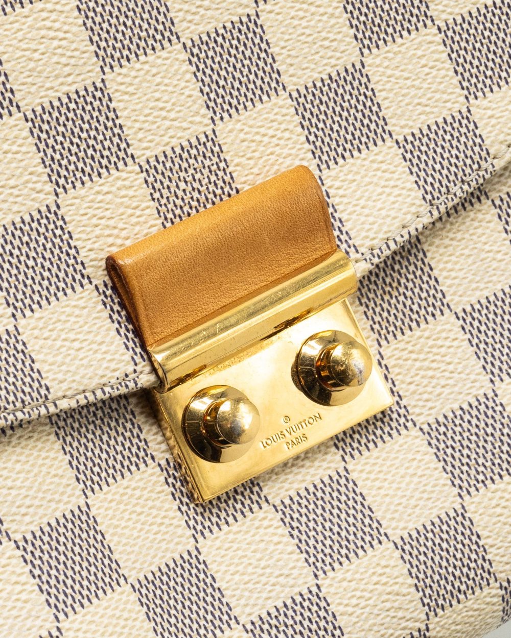AAA Replica Louis Vuitton LV CROISETTE DAMIER AZUR CANVAS WHITE GHW 