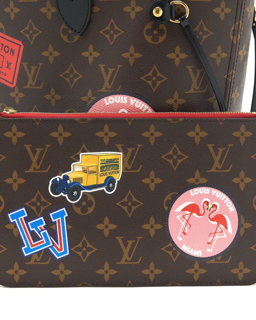 AAA Replica Louis Vuitton LV NEVERFULL MM MY LV WORLD TOUR MONOGRAM CANVAS/ BLACK