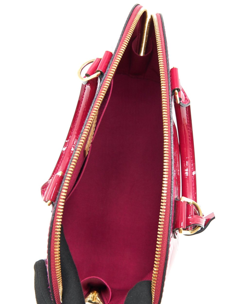 AAA Replica Louis Vuitton LV ALMA PM PATENT LEATHER INDIAN ROSE