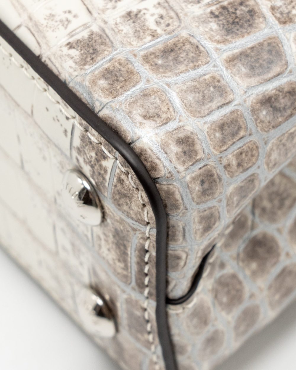 AAA Replica Louis Vuitton LV CAPUCINES MINI HIMALAYAN CROCODILE WHITE SHW