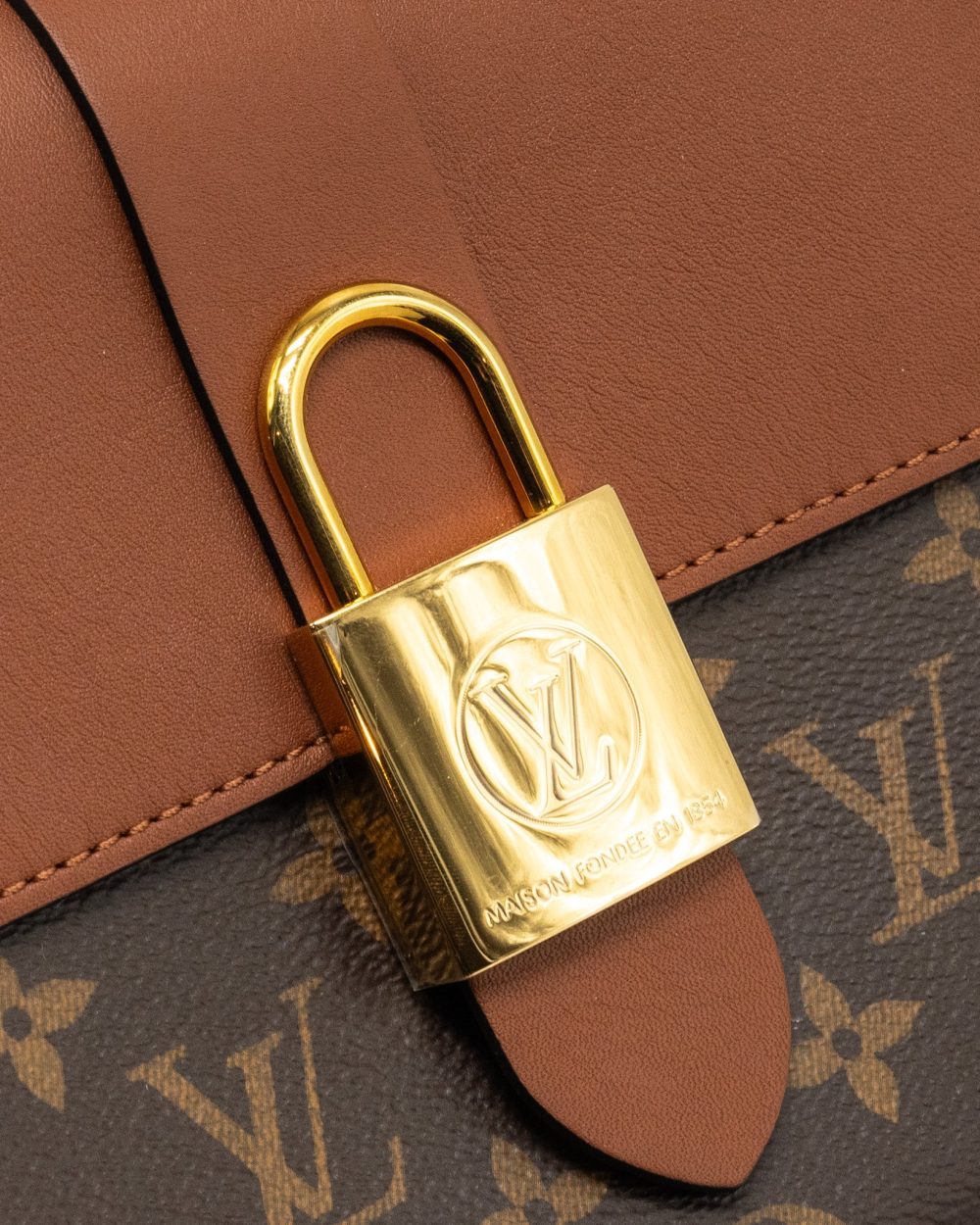 AAA Replica Louis Vuitton LV LOCK BB MONOGRAM CANVAS BROWN GHW