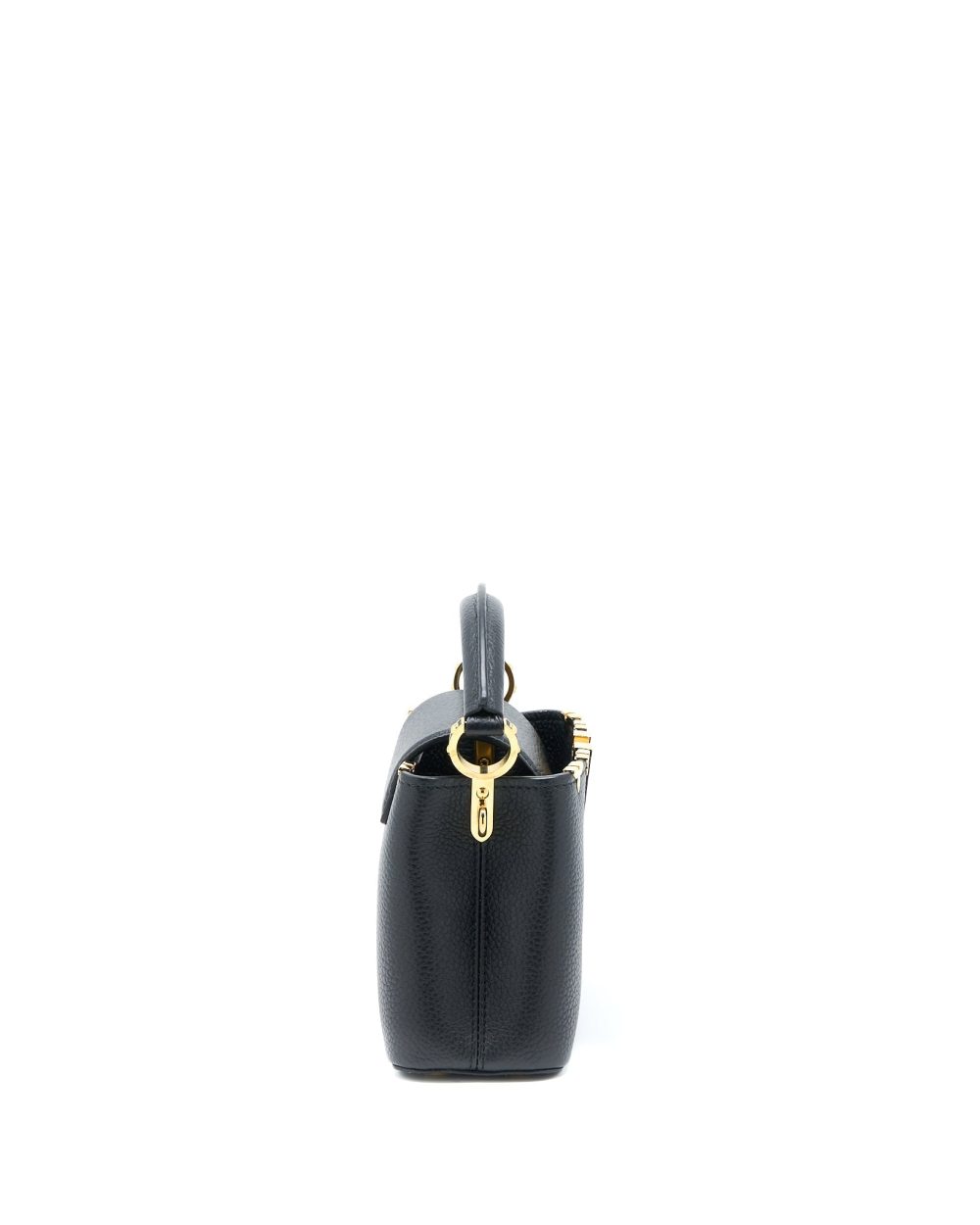 AAA Replica Louis Vuitton LV CAPUCINES MINI TAURILLON LIMITED EDITION BLACK GHW (NEW VERSION)