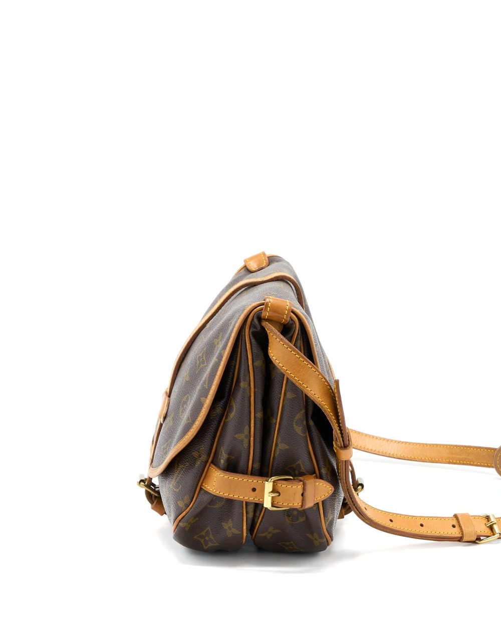 AAA Replica Louis Vuitton LV VINTAGE SAUMUR CLOTH CROSSBODY BAG MONOGRAM CANVAS GHW