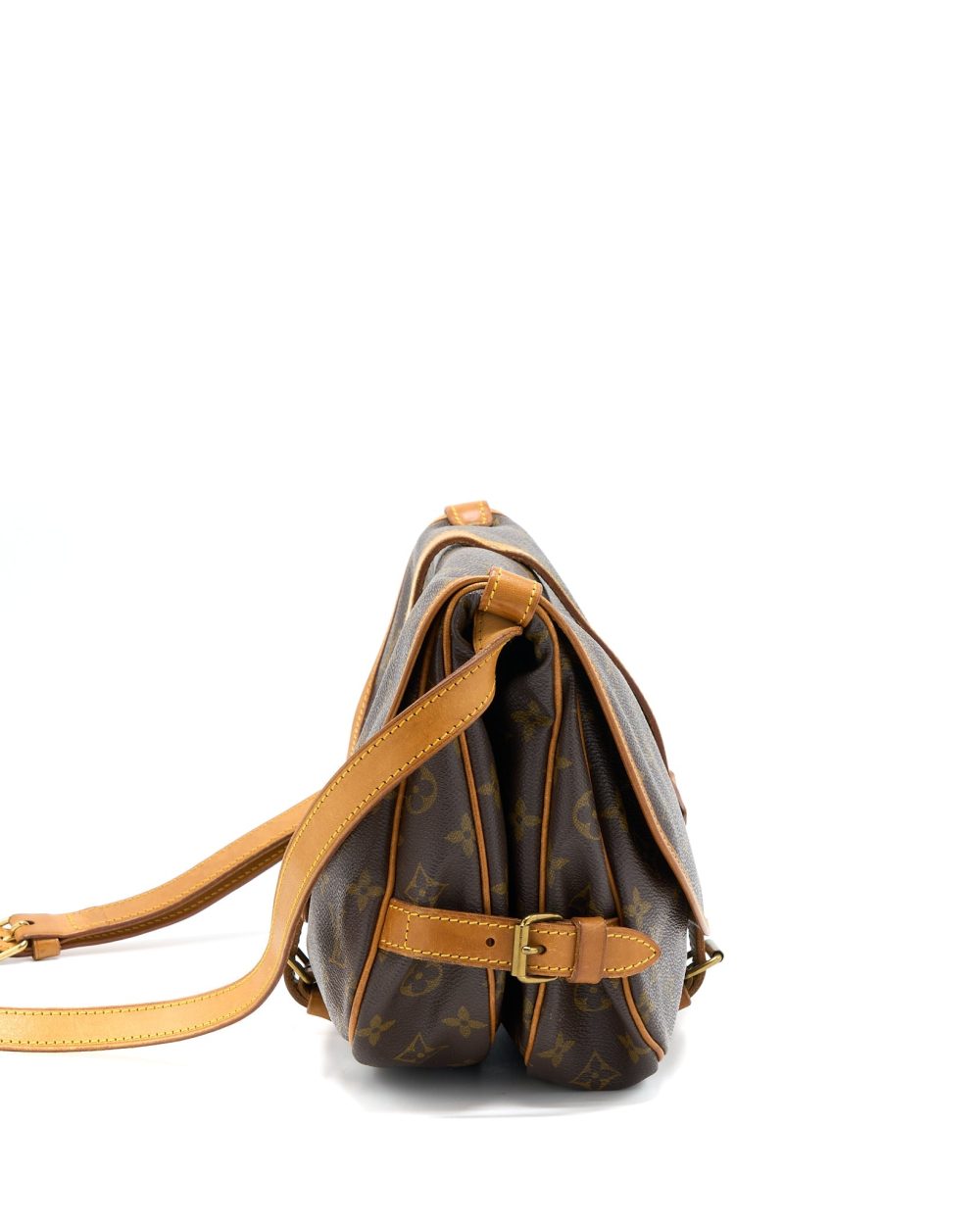 AAA Replica Louis Vuitton LV VINTAGE SAUMUR CLOTH CROSSBODY BAG MONOGRAM CANVAS GHW