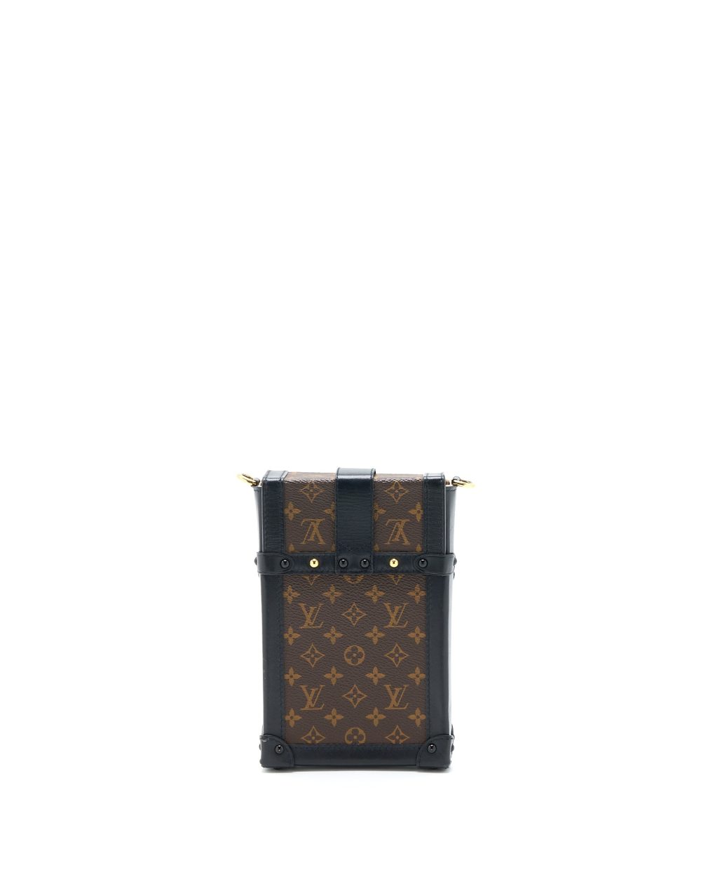 AAA Replica Louis Vuitton LV VERTICAL TRUNK POCHETTE WITH CHAIN MONOGRAM CANVAS GHW