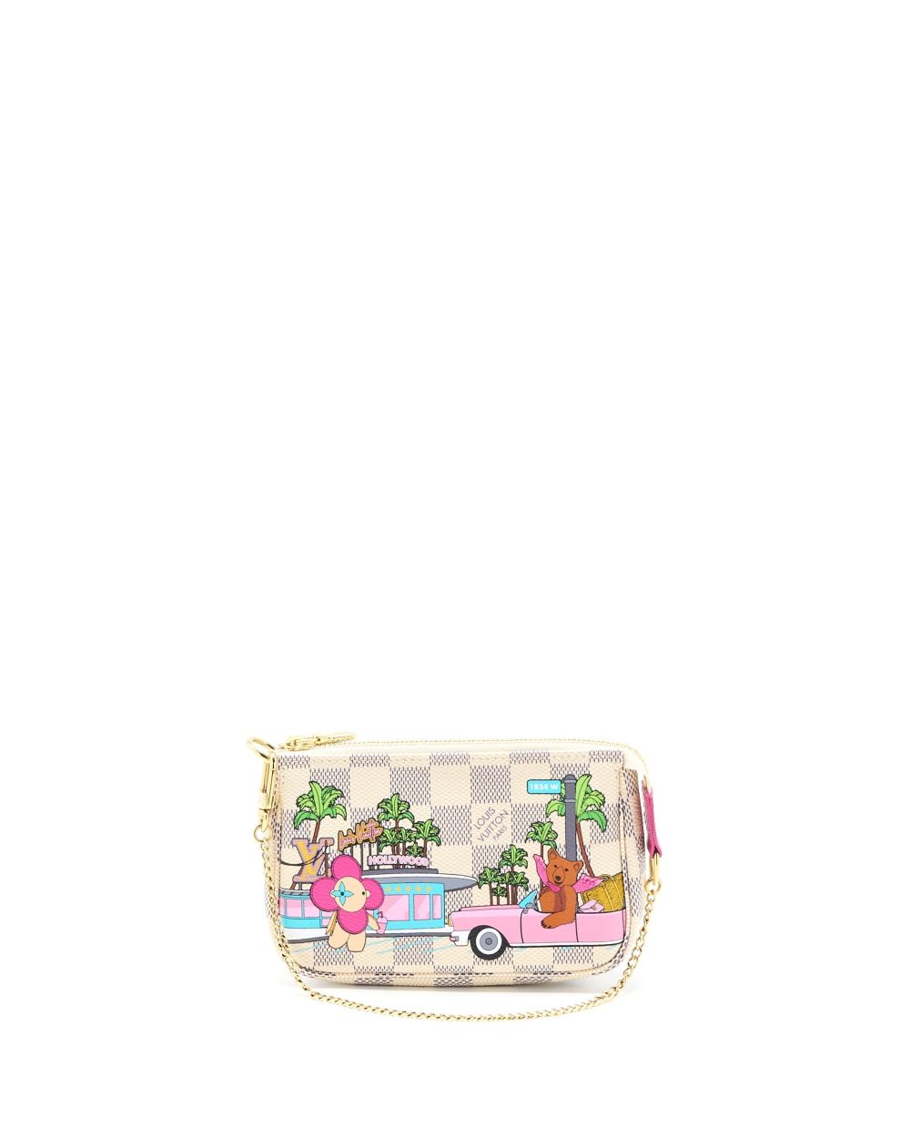 AAA Replica Louis Vuitton LV MINI POCHETTE ACCESSORIES HOLLYWOOD LIMITED EDITION DAMIER AZUR/MULTICOLOUR GHW