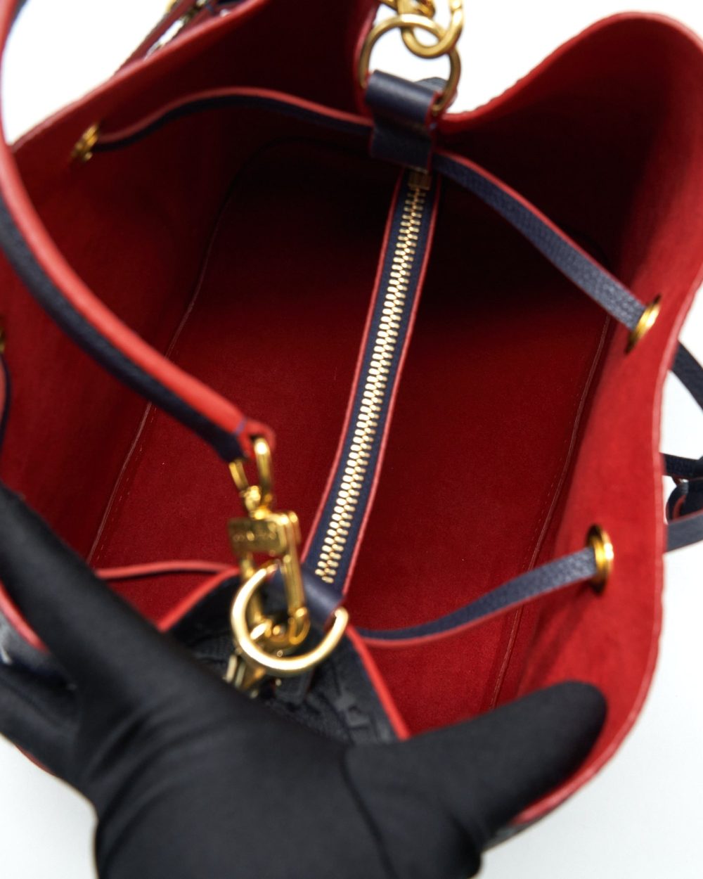 AAA Replica Louis Vuitton LV NEONOE MONOGRAM EMPREINTE MARINE ROUGE GHW