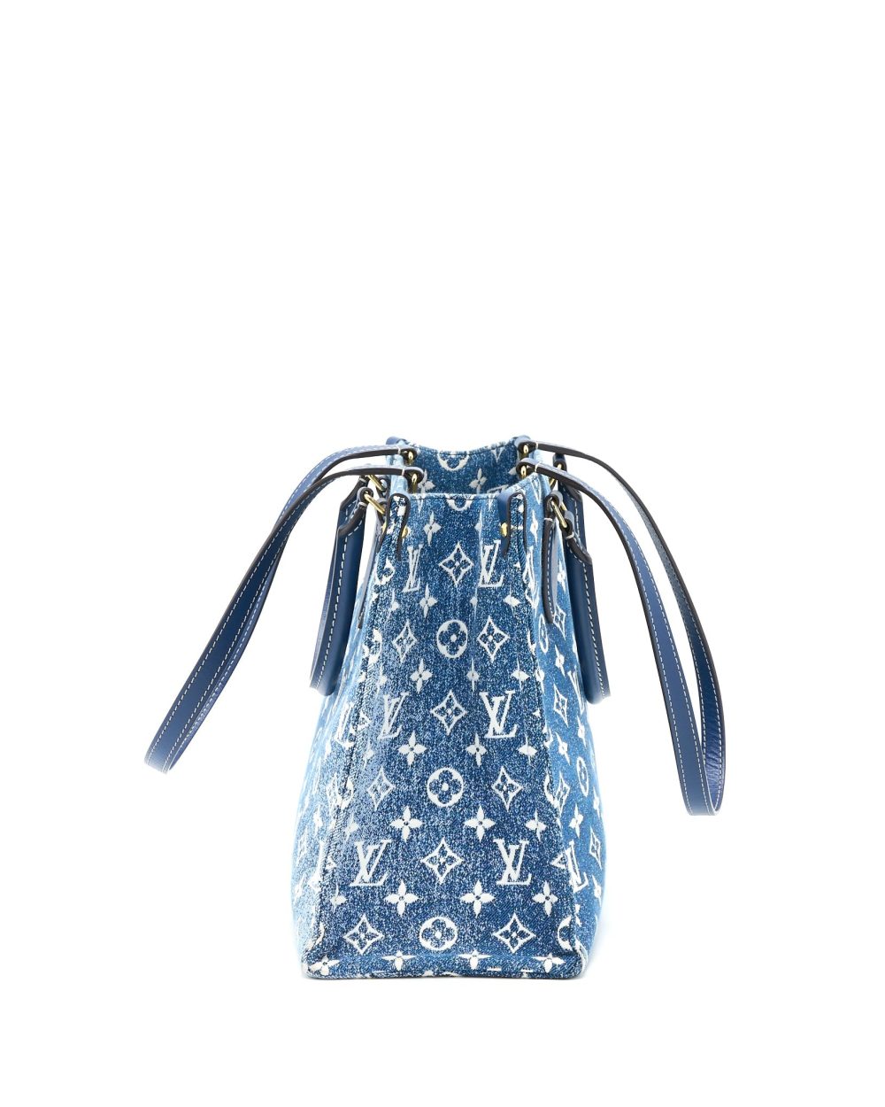 AAA Replica Louis Vuitton LV ONTHEGO MM MONOGRAM DENIM BLUE GHW