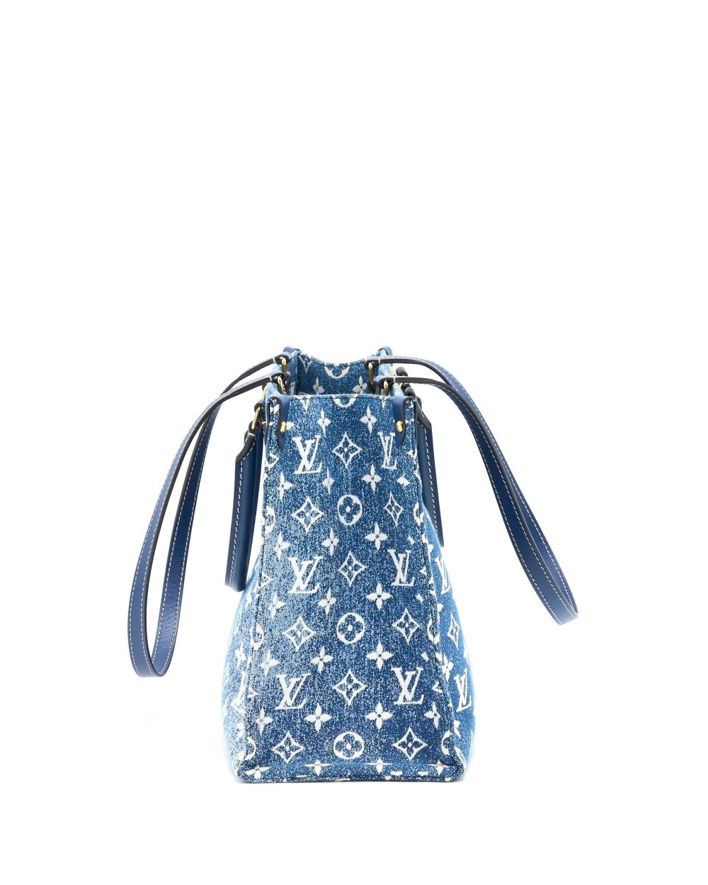 AAA Replica Louis Vuitton LV ONTHEGO MM MONOGRAM DENIM BLUE GHW