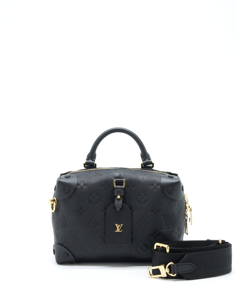 AAA Replica Louis Vuitton LV PETITE MALLE SOUPLE MONOGRAM EMPREINTE BLACK GHW