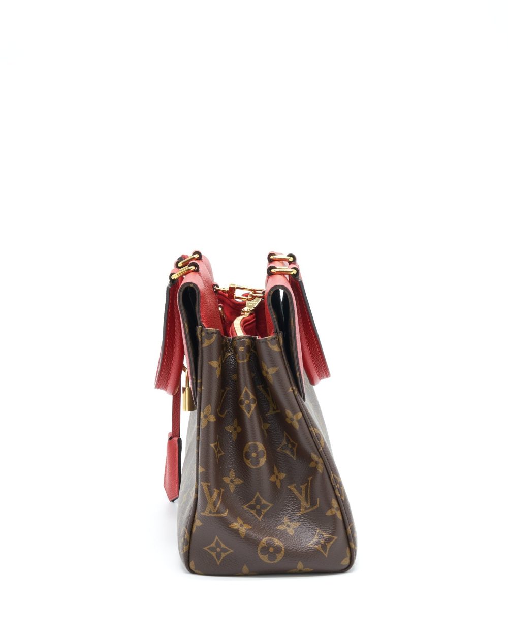 AAA Replica Louis Vuitton LV VENUS BAG LEATHER/MONOGRAM CANVAS RED YEAR 2016