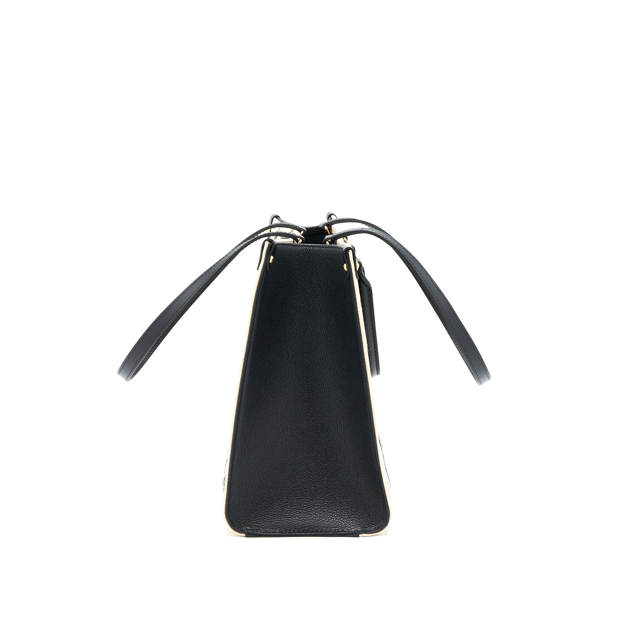 AAA Replica Louis Vuitton LV ONTHEGO MM EMPREINTE CREAM/ BLACK GHW (NEW VERSION)