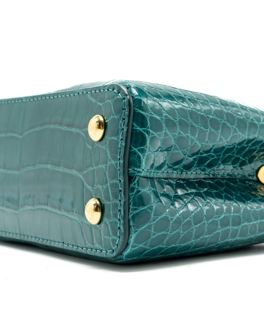 AAA Replica Louis Vuitton LV CAPUCINES MINI CROCODILE BRILLANT BLUE CANARD GHW
