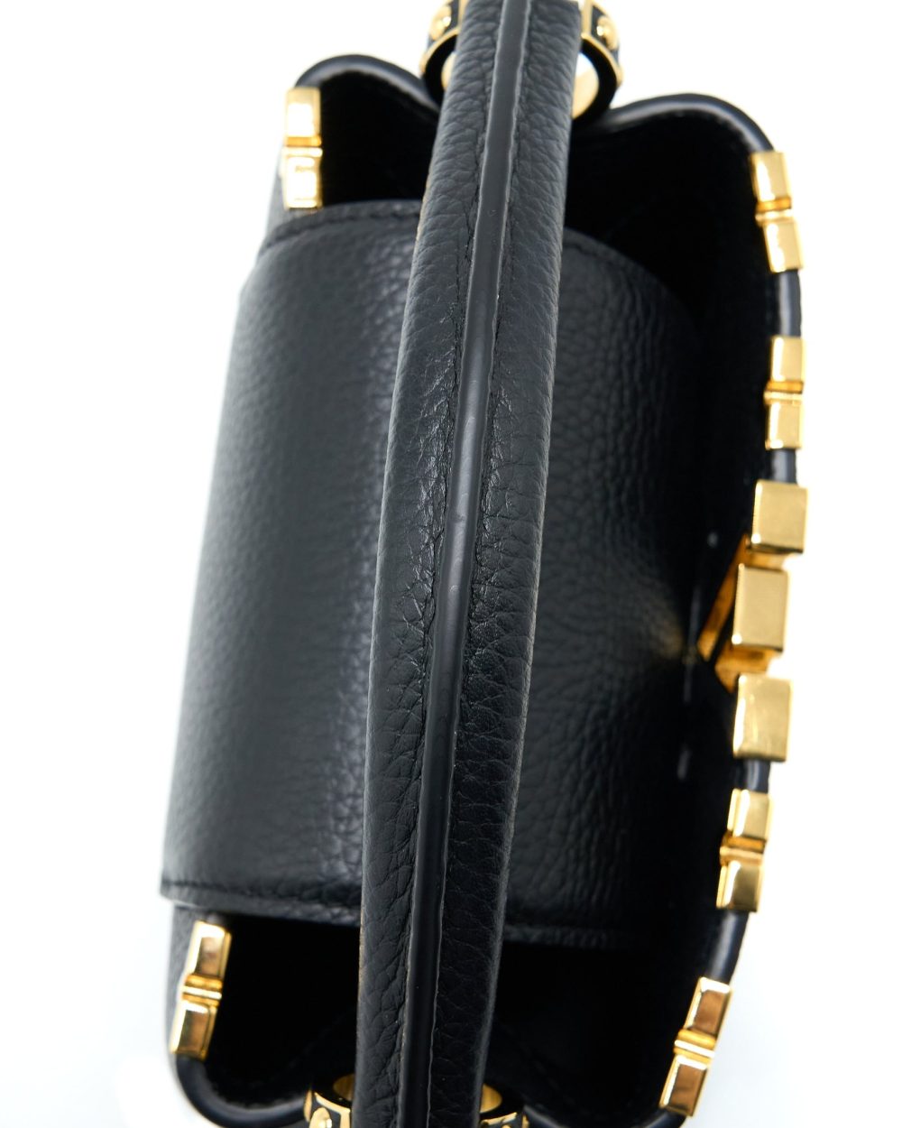 AAA Replica Louis Vuitton LV CAPUCINES MINI TAURILLON LIMITED EDITION BLACK GHW (NEW VERSION)