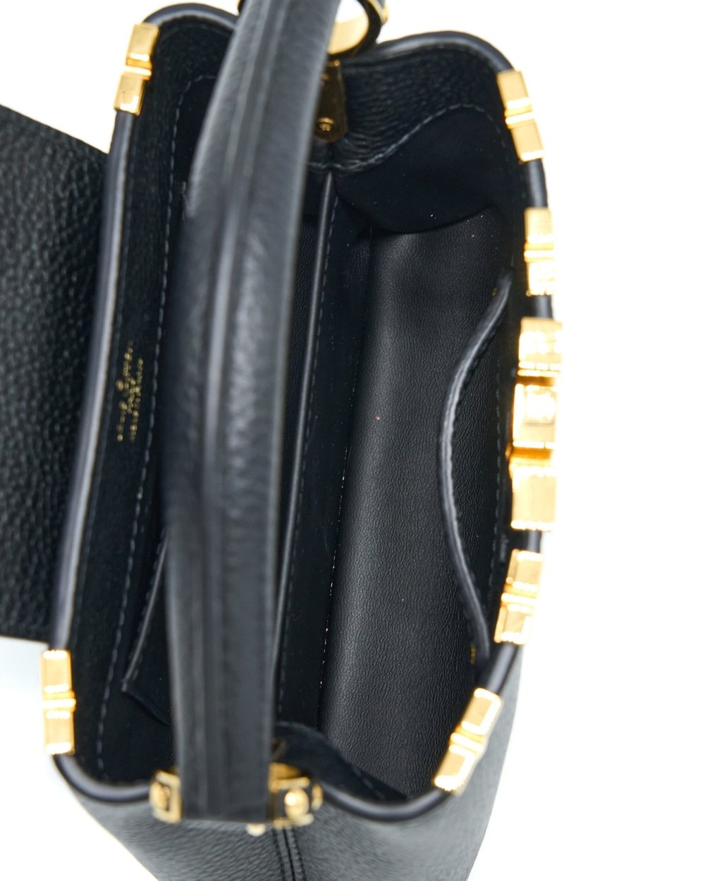 AAA Replica Louis Vuitton LV CAPUCINES MINI TAURILLON LIMITED EDITION BLACK GHW (NEW VERSION)