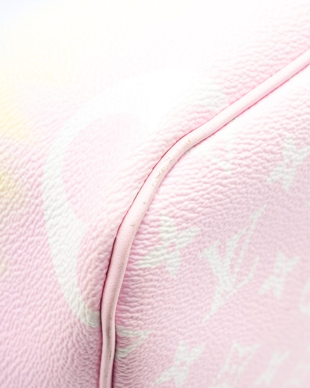 AAA Replica Louis Vuitton LV NEVERFULL MM ESCAL GIANT CANVAS PASTEL PINK SHW