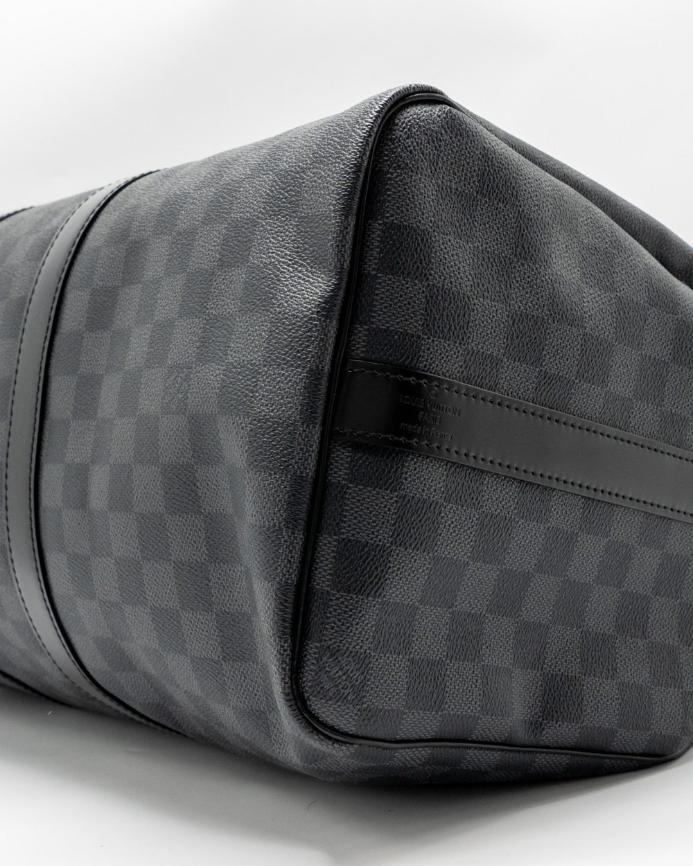 AAA Replica Louis Vuitton LV KEEPALL BANDOULIERE 45 DAMIER GRAPHITE CANVAS BLACK SHW