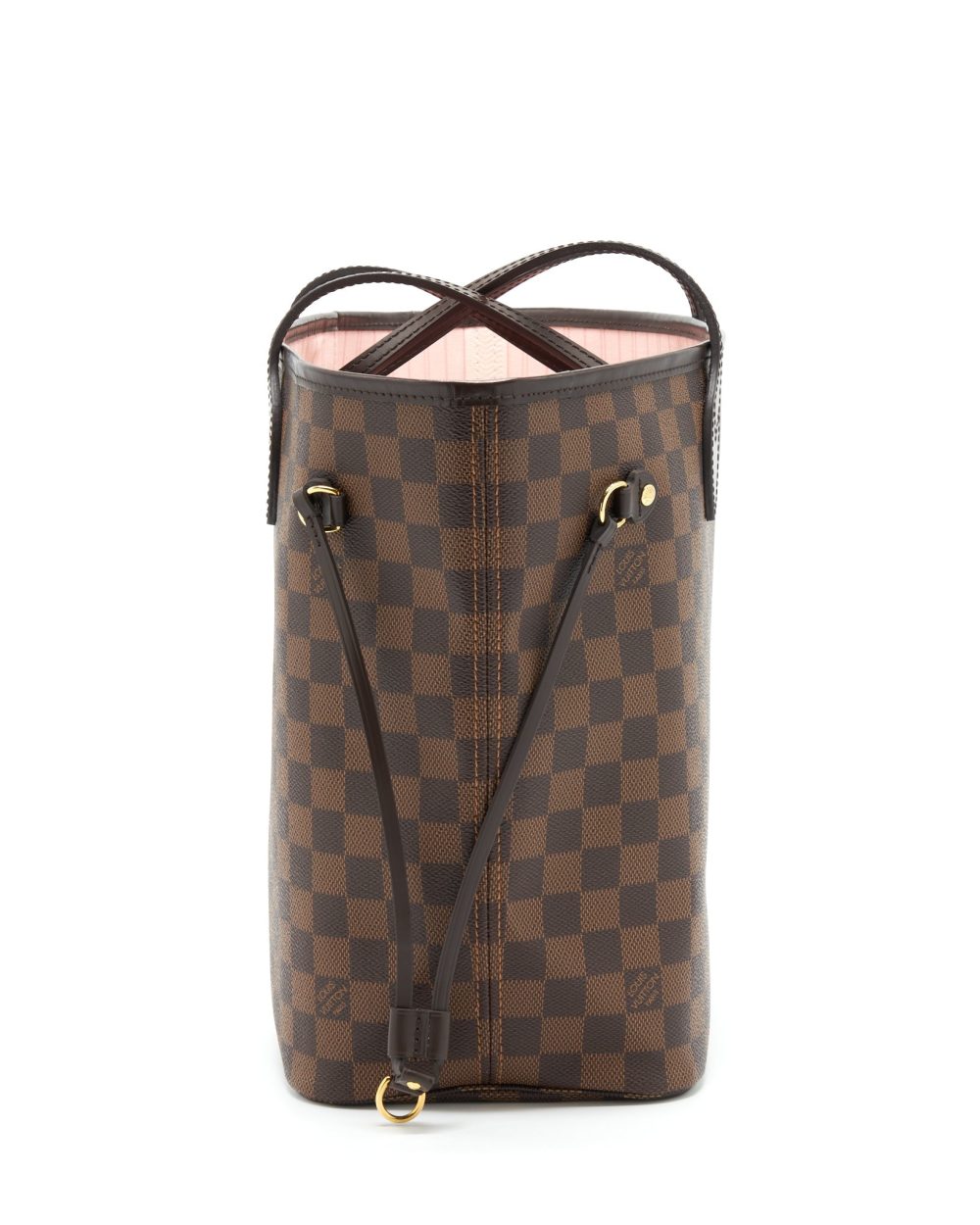 AAA Replica Louis Vuitton LV NEVERFULL MM DAMIER EBENE ROSE BALLERINE GHW