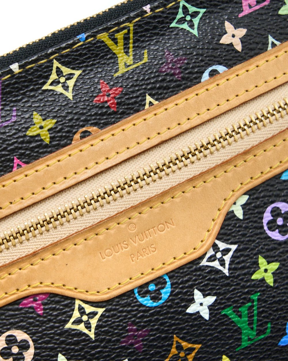 AAA Replica Louis Vuitton LV VINTAGE CLUTCH BLACK/MULTICOLOUR GHW