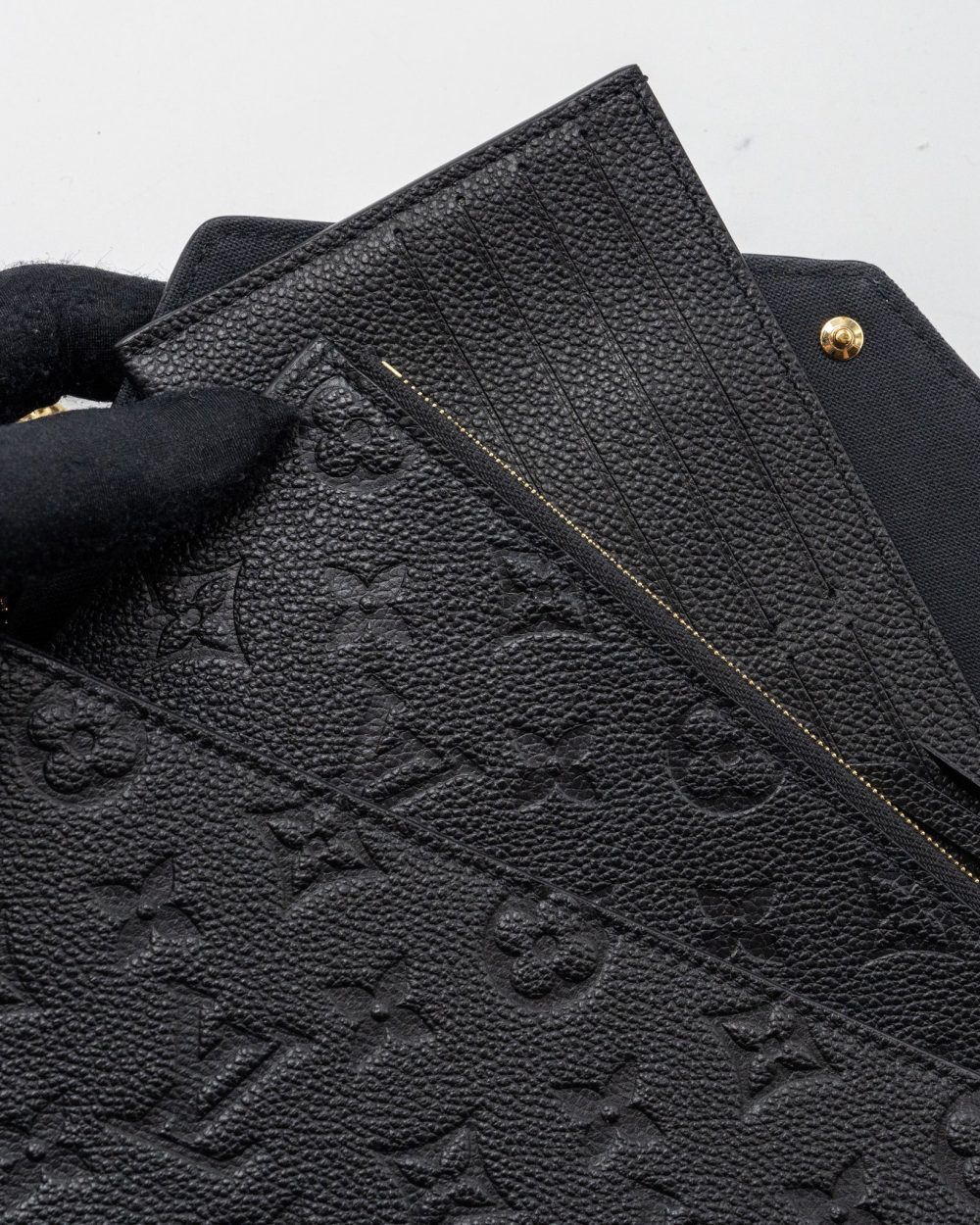 AAA Replica Louis Vuitton LV FELICIE POCHETTE MONOGRAM EMPREINTE BLACK GHW(NEW VERSION)