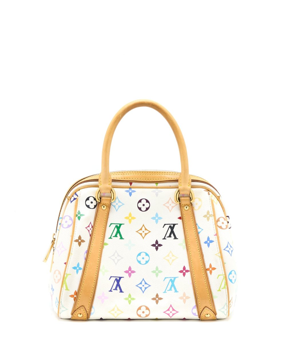 AAA Replica Louis Vuitton LV VINTAGE BOWLING BAG MONOGRAM CANVAS WHITE/MULTICOLOUR GHW