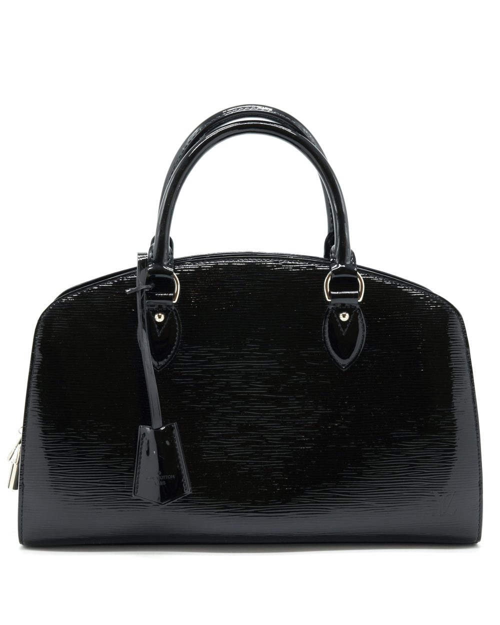 AAA Replica Louis Vuitton LV BOWLING BAG EPI PATENT BLACK