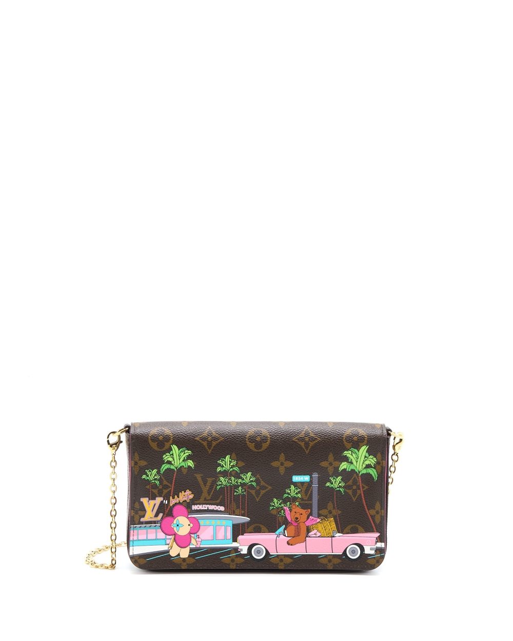 AAA Replica Louis Vuitton LV FELICIE POCHETTE VIVIENNE MASCOT ON HOLLYWOOD DRIVE MONOGRAM CANVAS GHW