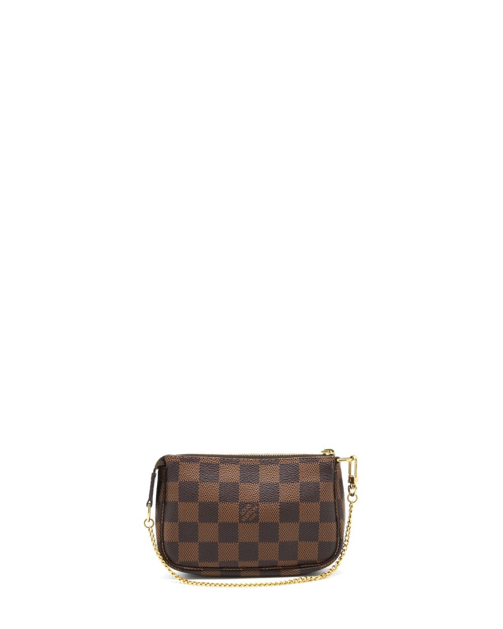AAA Replica Louis Vuitton LV MINI POCHETTE ACCESSORIES DAMIER EBENE CANVAS GHW