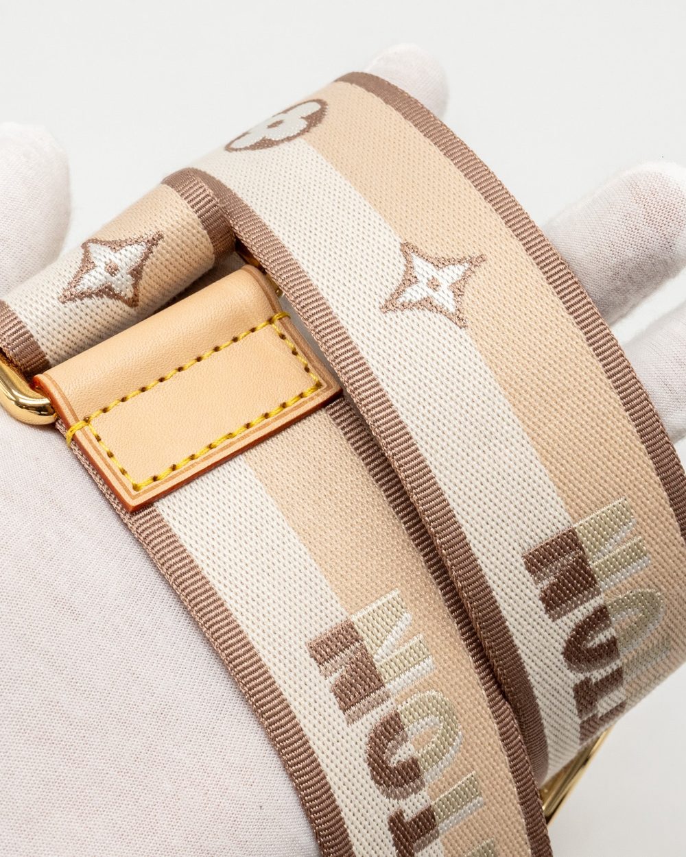 AAA Replica Louis Vuitton LV NEVERFULL BB BEIGE STRAP MONOGRAM CANVAS GHW