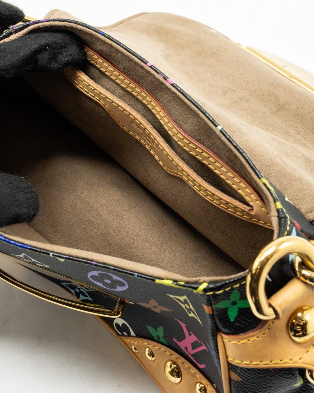 AAA Replica Louis Vuitton LV VINTAGE SHOULDER BAG BLACK/MULTICOLOUR MONOGRAM CANVAS GHW