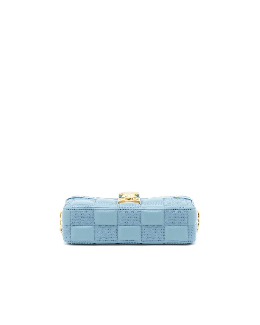 AAA Replica Louis Vuitton LV TROCA PM DAMIER QUILT LAMBSKIN LIGHT BLUE GHW (NEW VERSION)
