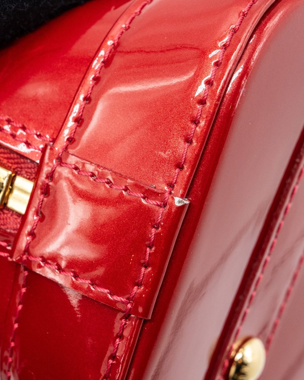 AAA Replica Louis Vuitton LV ALMA BB PATENT RED GHW