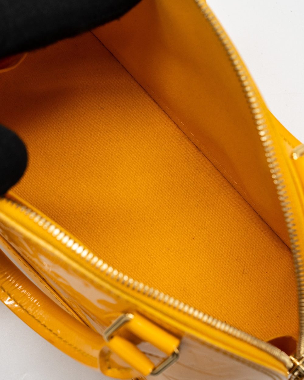 AAA Replica Louis Vuitton LV ALMA BB PATENT YELLOW LGHW