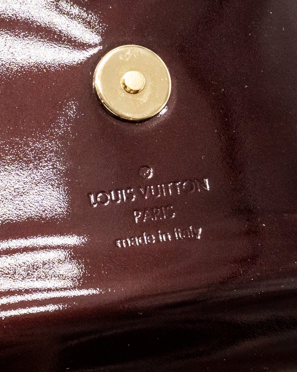AAA Replica Louis Vuitton LV SOBE CLUTCH PATENT LEATHER DARK PURPLE GHW