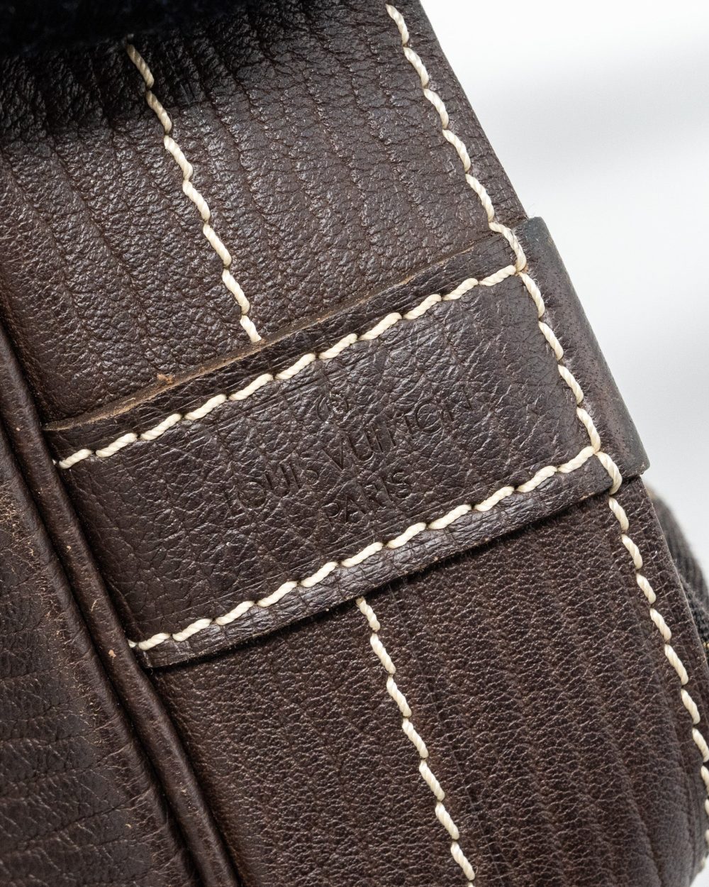AAA Replica Louis Vuitton LV LIN NOE BAG FABRIC / LEATHER EBENE GHW