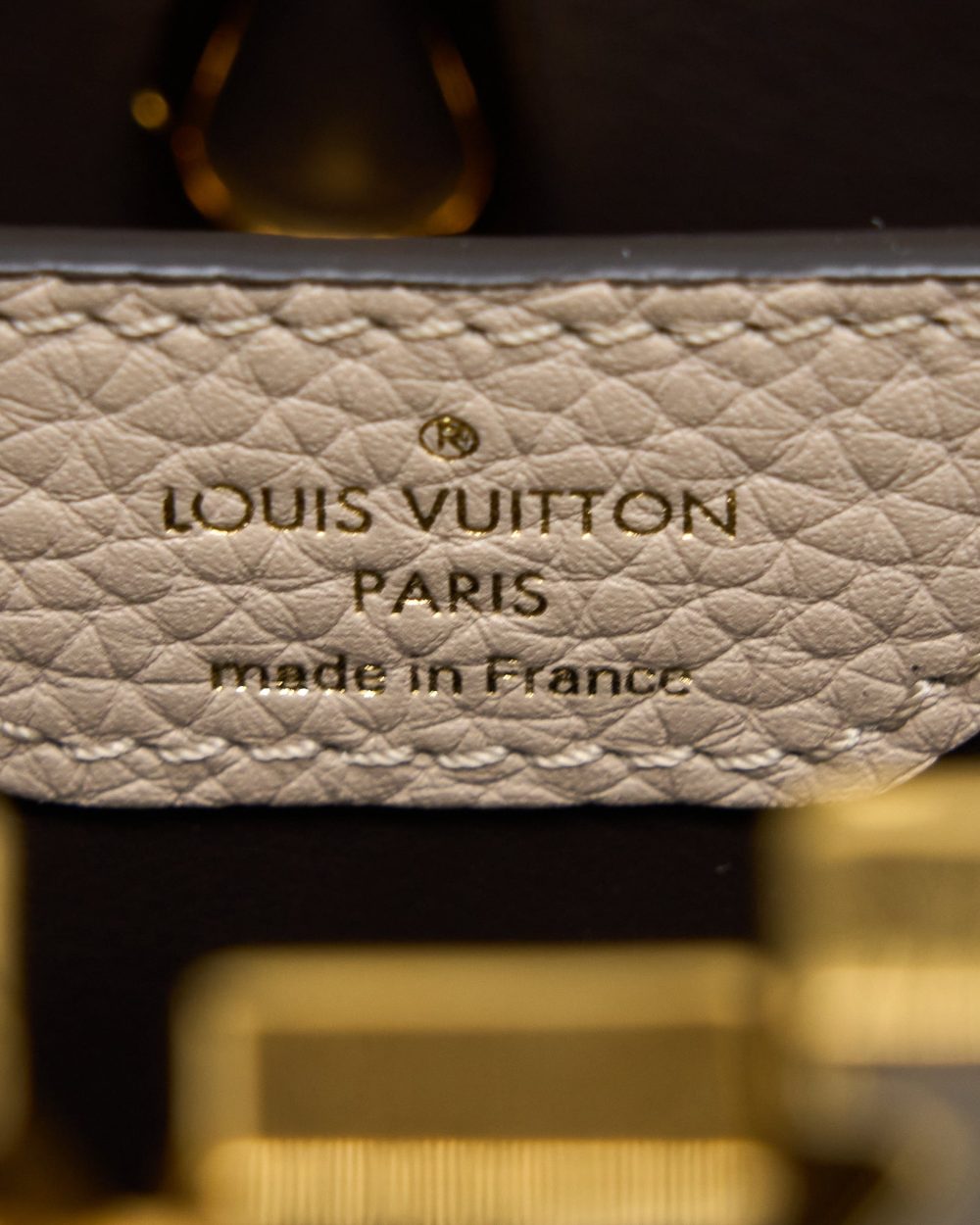 AAA Replica Louis Vuitton LV CAPUCINE MM TAURILLON GALET GHW